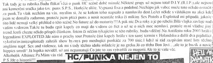 D.I.Y. PUNK UNDERGROUND MANIACS ZINE - OHNEK 6.